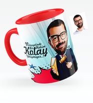 BK Gift Kişiye Özel Bay Hakim Karikatürlü Kırmızı Kupa Bardak  1