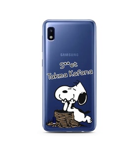Snoopy Tasarımlı Süper Şeffaf Silikon Telefon Kılıfı Samsung A10
