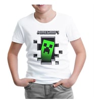MineCraft 3 Beyaz Çocuk Tshirt