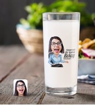 BK Gift Kişiye Özel Bayan Kolay Yetişmiyor Karikatürlü Rakı Bardağı-2 (Beyaz)