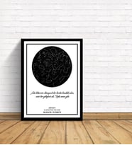 Klasik Gökyüzü Haritası 30x40 (Siyah)