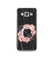 Mermer Çiçekli Harf Tasarım Süper Şeffaf Silikon Telefon Kılıfı Samsung A3 (2015
