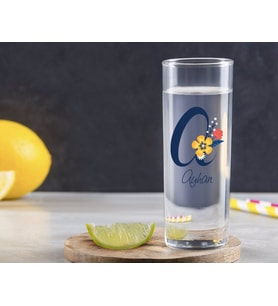BK Gift Kişiye Özel Renkli Baskılı Harf ve İsim Tasarımlı Vodka Bardağı-2 (Beyaz)