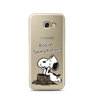 Snoopy Tasarımlı Süper Şeffaf Silikon Telefon Kılıfı Samsung A5 (2017)
