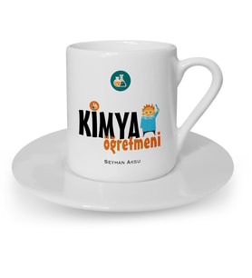 BK Gift Kişiye Özel Kimya Öğretmeni Türk Kahvesi Fincanı