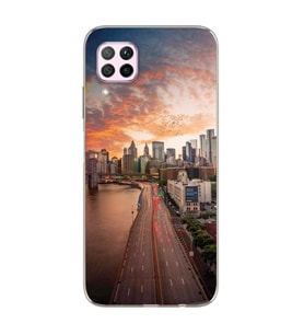 Cadde Tasarımlı Süper Şeffaf Silikon Telefon Kılıfı Huawei P40 Lite