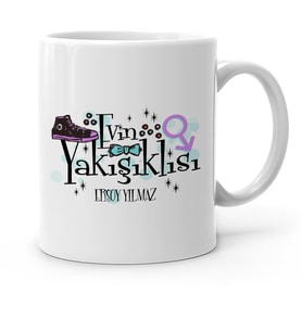 BK Gift Kişiye Özel Evin Yakışıklısı Beyaz Kupa Bardak  1