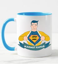 Babaya Özel Süper Baba Kupa Bardağı Mavi