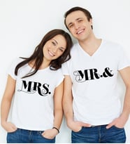 Çift Sevgili Tişörtleri Mr. & Mrs.