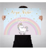 Doğum Günü Afişi Unicorn Konsept 70x100cm
