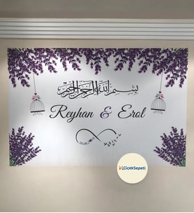 100x70cm Söz, Nişan, Kına Gecesi, Düğün İçin Kişiye Özel Branda Afiş Arka Fon