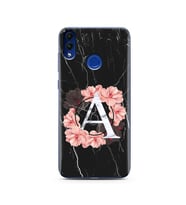 Mermer Çiçekli Harf Tasarım Süper Şeffaf Silikon Telefon Kılıfı Huawei Honor 8C 