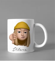 Emoji Kız Stiker Kupası Kişiye Özel