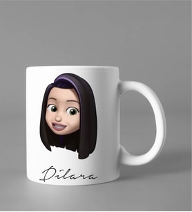 Emoji Kız Stiker Kupası Kişiye Özel