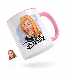 BK Gift Kişiye Özel Kadın Karikatürlü Pembe Kupa Bardak-75