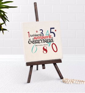 BK Gift Kişiye Özel İlköğretim Matematik Öğretmeni Şovaleli Doğal Taş (Beyaz)