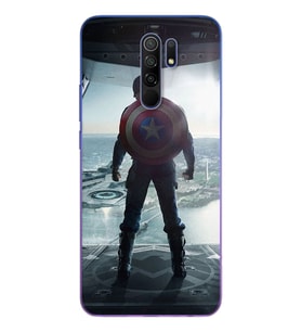 Kaptan Amerika Tasarım Süper Şeffaf Silikon Telefon Kılıfı Xiomai Redmi 9