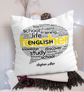 BK Gift Kişiye Özel İngilizce Öğretmeni  Yastık - 4