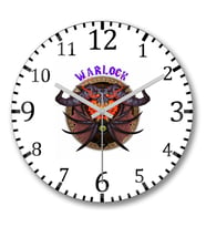 Wow Warlock Duvar Saati Bombeli Gercek Cam