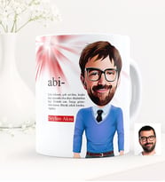 BK Gift Kişiye Özel Abi Karikatürlü Beyaz Kupa Bardak