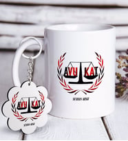 BK Gift Kişiye Özel Mesleki Avukat Beyaz Kupa ve Anahtarlık Hediye Seti-2 (Model 1)