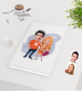 BK Gift Kişiye Özel Sevgililer Karikatürlü Beyaz Defter-54