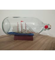 Cam Şişe Içinde Gemi Maketi / Dekoratif Biblo 18 Cm