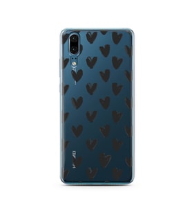 Kalp Tasarımlı Süper Şeffaf Silikon Telefon Kılıfı Huawei P20   