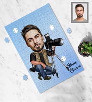 Kişiye Özel Fotoğrafçı Karikatürlü A4 99 Parça Puzzle Bay-2
