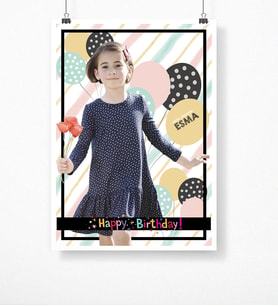 BK Gift Kişiye Özel Doğum Günü Kanvas Kumaş Afiş Poster 50 X 70 Cm 5