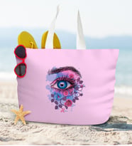 BK Gift Kişiye Özel Pudra Pembe Fermuarlı Plaj Çantası  2