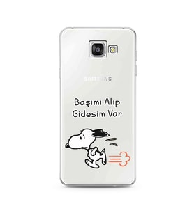 Snoopy Tasarımlı Süper Şeffaf Silikon Telefon Kılıfı Samsung A3 (2016)