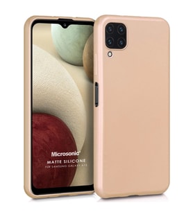 Microsonic Matte Silicone Samsung Galaxy A12 Kılıf Gold