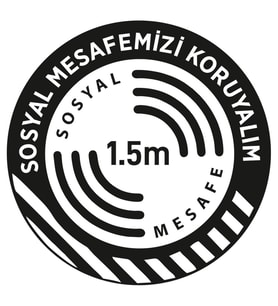 MIGNATIS - Sosyal Mesafenizi Koruyalım Yazılı Yere Yapıştırılacak Sticker Afiş 25x25cm SYL17