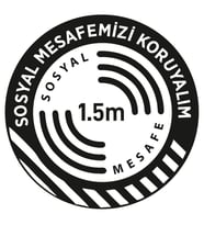 MIGNATIS - Sosyal Mesafenizi Koruyalım Yazılı Yere Yapıştırılacak Sticker Afiş 25x25cm SYL17