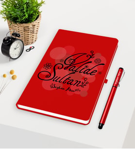 BK Gift Kişiye Özel Valide Sultan Kırmızı Defter Kalem Seti - 3