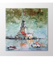 Arty Tablo Suluboya Kız Kulesi Tablo (Karışık)