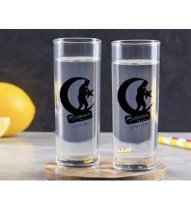 BK Gift Kişiye Özel Renkli Baskılı Atatürk Temalı İkili Vodka Bardağı-32 (Beyaz)