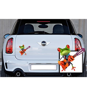 Gitarcı Müzisyen Araba Oto Sticker Yapıştırma Renkli