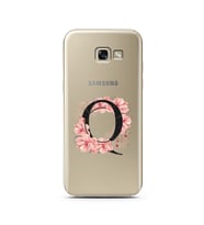 Pembe Çiçekli Harf Tasarım Süper Şeffaf Silikon Telefon Kılıfı Samsung A5 (2017)
