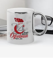 BK Gift Kişiye Özel Bugün Günlerden Öğretmen Krom Kupa Bardak - 2