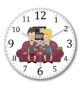 Beavis Butthead Duvar Saati Bombeli Gercek Cam