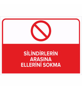 MIGNATIS - Silindirlerin Arasına Ellerini Sokma Levhası - Sac Malzeme 50x70cm