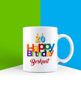 Kişiye Özel Yaşı Gösteren Happy Birthday Kupa Bardak 85769