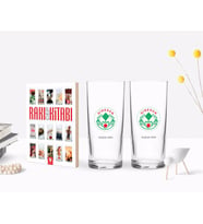 BK Gift Kişiye Özel Renkli Baskılı Giresun Tasarımlı Turistik İkili Rakı Bardağı ve Rakı Cep Kitabı Hediye Seti-1 (Model 1)