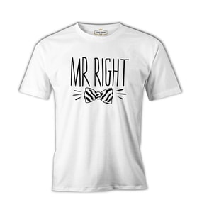 Mr. Right Papyon Beyaz Erkek Tshirt