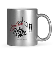 BK Gift Kişiye Özel Sınıf Öğretmeni Gümüş Yaldızlı Kupa Bardak  2