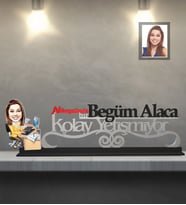 Kişiye Özel Patron Karikatürlü Kolay Yetişmiyor Ahşap Biblo Bayan-8