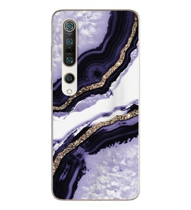 Mor Kumsal Tasarımlı Süper Şeffaf Silikon Telefon Kılıfı Xiomai Mi10-pro