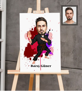 Kişiye Özel Sporcu Karikatürlü  Ahşap Tablo 30x47 Bay-11